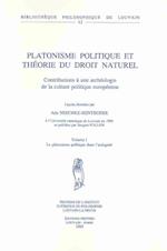 Platonisme Politique Et Theorie Du Droit Naturel