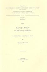 Sayat'-Nova, an 18th-Century Troubadour. a Biographical and Literary Study