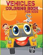 Vehicle Coloring Book for Kids Vol 3