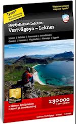 Høyfjellskart Lofoten : Vestvågøya - Leknes 1:30 000
