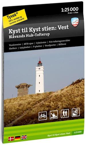 Kyst til Kyst Stien vest : Blåvands Huk - Tofterup  1:25 000