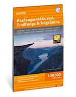 Turkart Hardangervidda vest, Trolltunga & Folgefonna 1:50 000