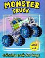 Monster Truck Coloring Book for Boys Ages 4-8