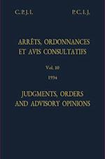 Permanent Court of International Justice, Judgments, Orders and Advisory Opinions