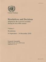 Resolutions and Decisions Adopted by the General Assembly During Its Sixty-Fifth Session