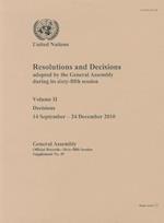 Resolutions and Decisions Adopted by the General Assembly During Its Sixty-Fifth Session
