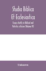 Studia Biblica Et Ecclesiastica