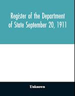 Register of the Department of State September 20, 1911 