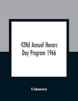 42Nd Annual Honors Day Program 1966