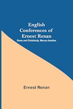 English Conferences Of Ernest Renan