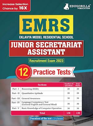 EMRS Junior Secretariat Assistant Recruitment Exam Book 2023 - Eklavya Model Residential School - 12 Practice Tests (1500+ Solved MCQ) with Free Access To Online Tests