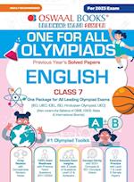 Oswaal One For All Olympiad Previous Years' Solved Papers, Class-7 English Book (For 2023 Exam) 