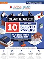 Oswaal CLAT & AILET 10 Previous Years Solved Papers - Year-Wise | CLAT (2020 -2024) & AILET (2020 - 2024) For Admission Test 2025