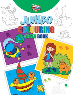 Jumbo Colouring Green Book for 4 to 8 years old Kids | Best Gift to Children for Drawing, Coloring and Painting