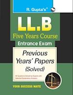LL.B-Five Years Course Entrance Exam Previous Years' Papers [Solved] 