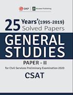 25 Years Solved Papers 1995-2019 General Studies Paper II CSAT for Civil Services Preliminary Examination 2020