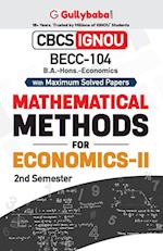 BECC-104 Mathematical Methods in Economics - II 