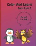 Color And Learn Birds Part 3