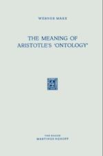 Meaning of Aristotle's 'Ontology'