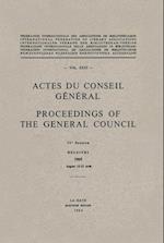 Actes du Conseil Général Proceedings of the General Council
