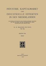 Industrie, Kapitalmarkt Und Industrielle Effekten in Den Niederlanden