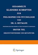 Gesammelte Kleinere Schriften zur Philosophie und Psychologie