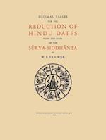 Decimal Tables for the Reduction of Hindu Dates from the Data of the Surya-Siddhanta