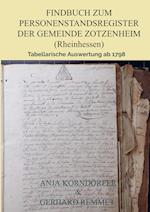 Findbuch zum Personenstandsregister der Gemeinde Zotzenheim/ Rheinhessen