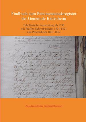 Findbuch zum Personenstandsregister der Gemeinde Badenheim