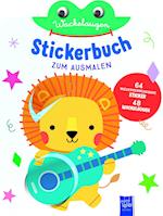 Wackelaugen Stickerbuch zum Ausmalen (Cover Löwe)