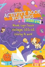 Activity Book for Kids Ages 4-8