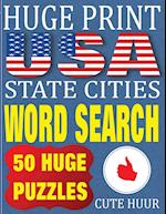 Huge Print USA State Cities Word Search