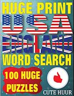 Huge Print USA & England Word Search: 100 Large Print Place Name Puzzles featuring cities in every US State and English Count 
