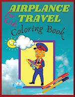 Airplane travel coloring book for kids