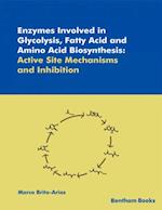 Enzymes Involved in Glycolysis, Fatty Acid and Amino Acid Biosynthesis: Active Site Mechanisms and Inhibition