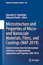 Microstructure and Properties of Micro- and Nanoscale Materials, Films, and Coatings (NAP 2019)