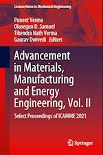 Advancement in Materials, Manufacturing and Energy Engineering, Vol. II