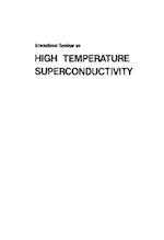High Temperature Superconductivity - Proceedings Of The International Seminar