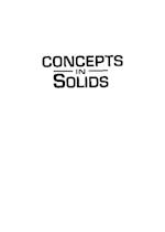 Concepts In Solids: Lectures On The Theory Of Solids