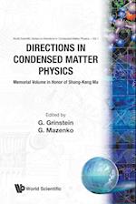 Directions In Condensed Matter Physics: Memorial Volume In Honor Of Shang-keng Ma