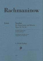 Vocalise op. 34 no. 14 for Voice and Piano