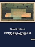 SOMMA DELLA STORIA DI SICILIA - VOL III