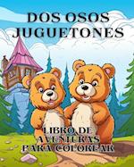 Libro para colorear Aventuras con dos osos juguetones