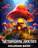 Mushroom Houses Coloring Book: Coloring Pages for Adults and Teens with Fantasy Mushroom Houses 