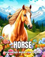 Horse Coloring Book for Teens: Realistic Horse Coloring Pages for Teens 