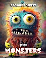 Adorable Creepy Mini Monsters Coloring Book: Funny, Silly Monster Coloring Pages for Adults, Teens and Kids 