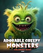 Adorable Creepy Monsters Coloring Book for Kids: Spooky & Cute Coloring Pages for Kids Featuring Funny, Silly Mini Monsters 