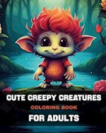 Cute Creepy Creatures Coloring Book for Adults: Adorable Creepy Monsters Coloring Pages for Adults with Fantasy Creatures 