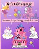 Girls Coloring Age 4-8 years: Amazing Coloring Pages for Girls Age 2-4 4-6 6-8 with Cute Designs 