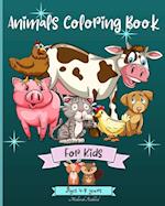 Animals Coloring Book For Kids Ages 4-8 years: Amazing Animals Coloring Pages suitable for Kiddos Ages 3-8 5-10 4-9 years 